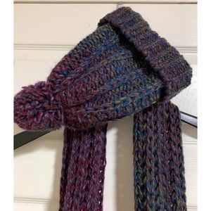 CAPPELLIFICIO FIORENTINO Scarf + Beanie w/Pom Wool Blend Made Italy, NEW!